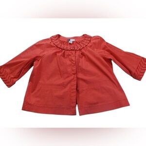 SIMPLY CHLOE DAO Womens Jacket Red Origami Collar Snap Closure Size 1X